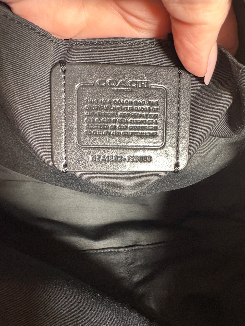 Coach Black Pebbled Leather Bag with Gold Hardware - Picture 7 of 13